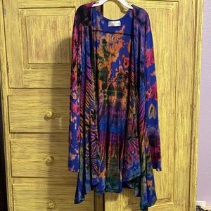 Rainbow tie dyed shawl